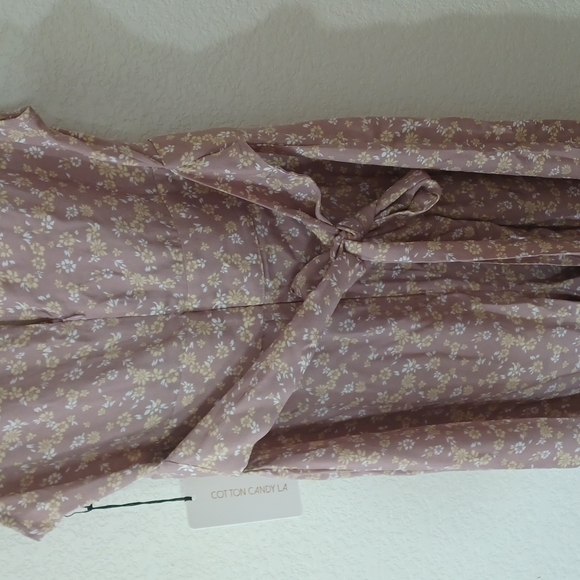 New Cotton Candy LA pink floral jumpsuit size large - Picture 8 of 9